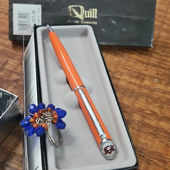 Auburn Tigers quill pen, charm bracelet, pin, ring - Picture 2 of 4